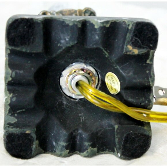 Small Lamp with Purple Glass Center Accent Table Nightlight Resin Metal Colored - Picture 6 of 11